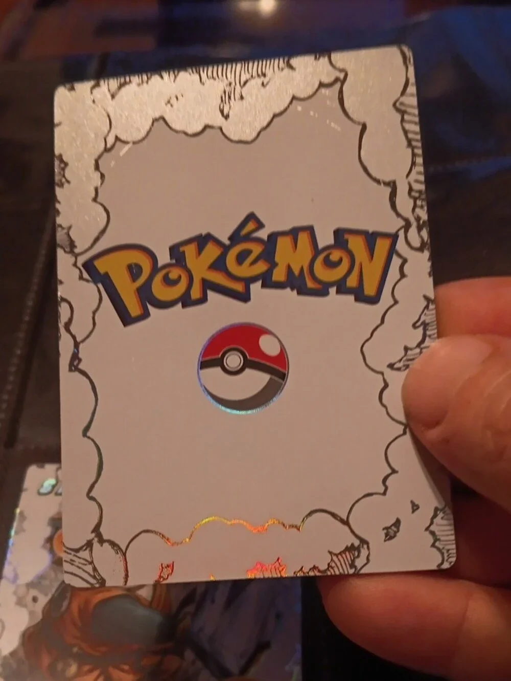 Pokemon Dragon Ball Holographic Card - Orange, Gold, White